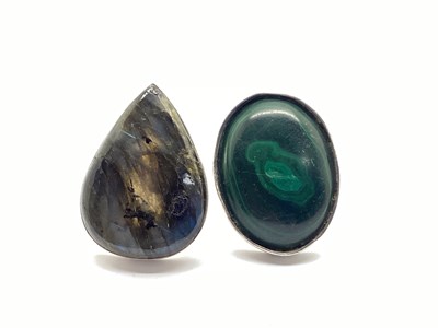 Lot 154 - Large Labradorite Teardrop Dress Ring, (4.5cm...