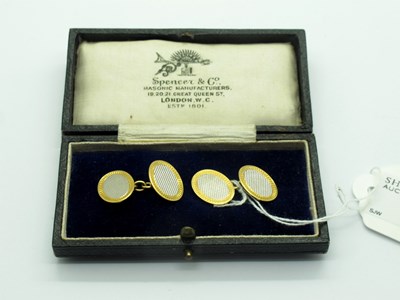Lot 175 - A Pair of Two Tone Cufflinks, the engine...