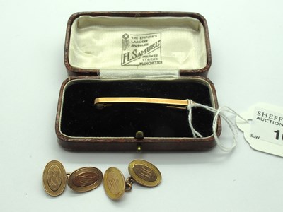 Lot 166 - A Pair of 9ct Rose Gold Cufflinks, the engine...