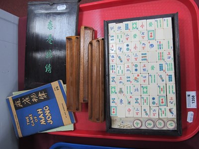 Lot 1358 - A Chinese Mah Jong game set with dice,...