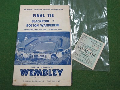 Lot 645 - 1953 F.A Cup Final, Blackpool v. Bolton, pair...