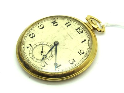 Lot 268 - Longines; A Vintage Slim Openface Pocket Watch,...