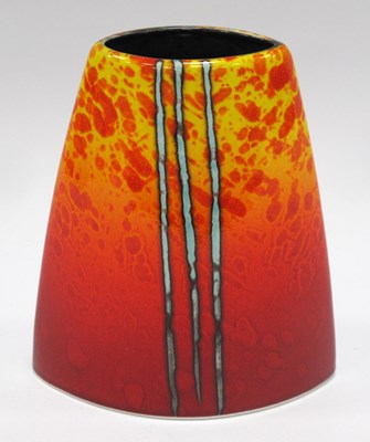 Lot 1231 - Anita Harris Brimstone Tapered Echiptiche Vase...