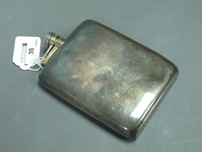 Lot 35 - A Large Hallmarked Silver Hip Flask, WN Ltd,...