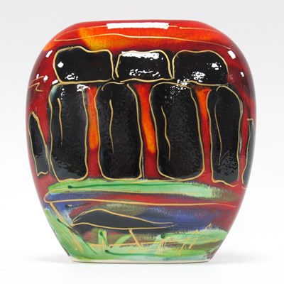 Lot 1161 - Anita Harris Sonehenge Purse Vase 12cm high,...