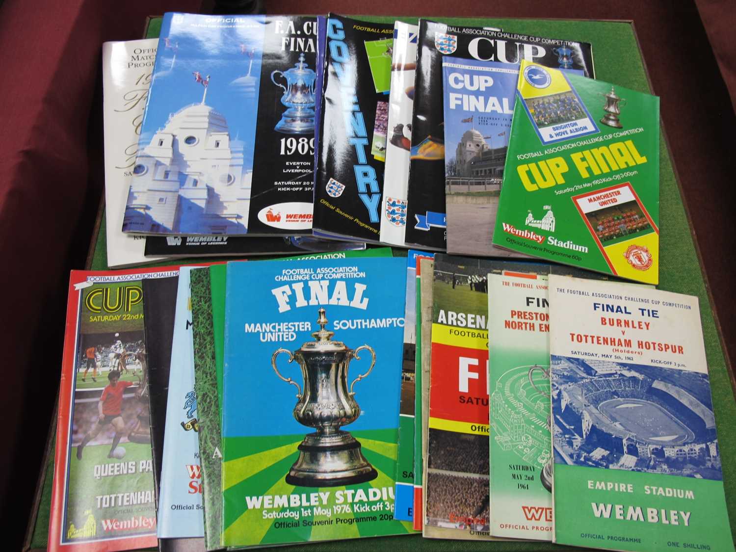Lot 629 - F.A Cup Final Programmes 1962-68, 71, 72, 74...