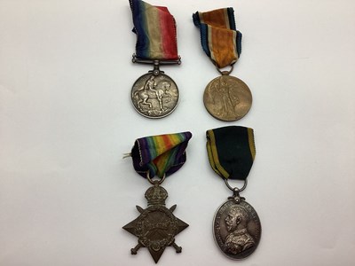 Lot 844 - WWI Trio Of British Medals, comprising 1914-15...