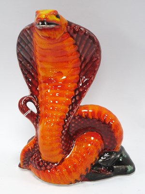 Lot 1235 - Anita Harris Venomous Cobra Snake, 26cm x high...