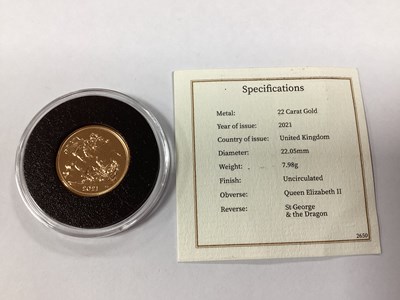 Lot 692 - 2021 QEII Gold Uncirculated Sovereign,...