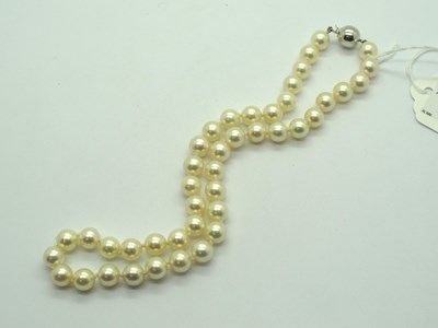 Lot 102 - A Modern Single Strand Pearl Bead Necklace,...