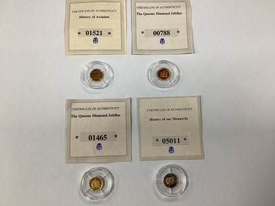 Lot 666 - Four Gold Proof Commemorative Coins, includes...