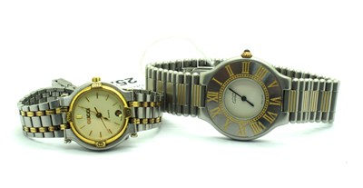 Lot 252 - Cartier; A Must De Cartier 21 Wristwatch, the...