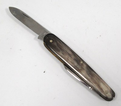 Lot 1319 - Stan Shaw Horn Backed Pocket Knife, stamped...