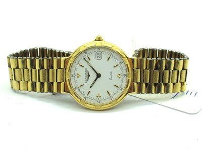 Lot 243 - Longines; A Conquest Gold Plated Gent's...