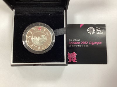 Lot 654 - Royal Mint 2012 Olympic Silver £5 Coin, cased...