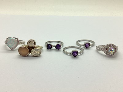 Lot 147 - A Small Collection of "925" and Other Rings,...