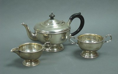 Lot 22 - A Matched Hallmarked Silver Three Piece Tea...