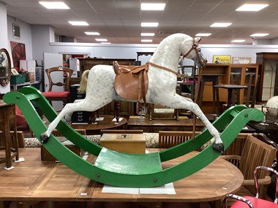 Lot 1548 - Dapple Painted Wooden Rocking Horse, with...