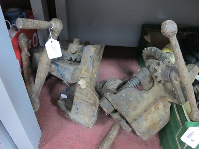 Lot 1088 - Three Cast Iron Floor Cramps (3).