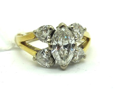 Lot 206 - An Unusual Modern 18ct Gold Marquise and Heart...