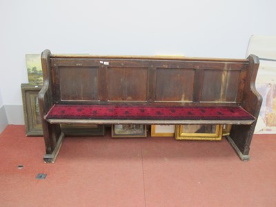 Lot 1496 - XIX Century Pine Church Pew with canted corner...