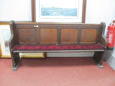 Lot 1497 - XIX Century Pine Church Pew with canted corner...