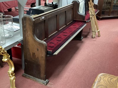 Lot 1501 - XIX Century Pine Church Pew with canted corner...