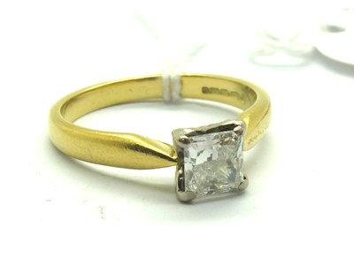 Lot 207 - A Modern 18ct Gold Princess Cut Single Stone...