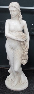 Lot 1145 - Composite Stone Scantily Clad Female Figurine...