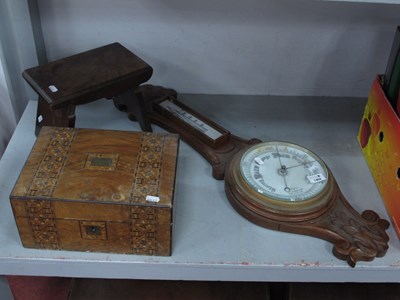 Lot 1462 - A wooden jewellery box with marquetry pattern...