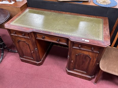 Lot 1563 - XIX Century Mahogany Desk with angular front,...