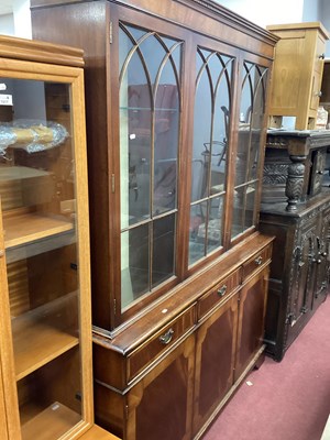 Lot 1518 - Mahogany and Yew Wood two-sectioned Display...