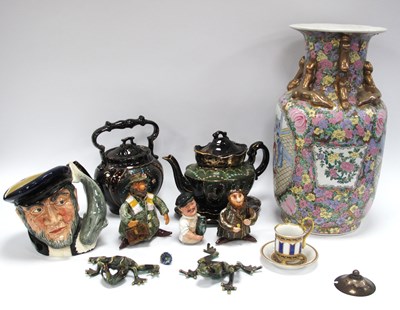Lot 1247 - XIX Century Black Glaze Teapots (2), Doulton...