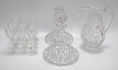 Lot 1242 - A Pair of Ships Decanters, twelve Bohemian...