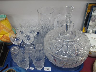 Lot 1152 - A Cut Glass Punch Bowl, 24cm high, 24cm...