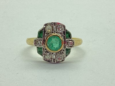 Lot 58 - An Art Deco Style Emerald and Diamond Dress...