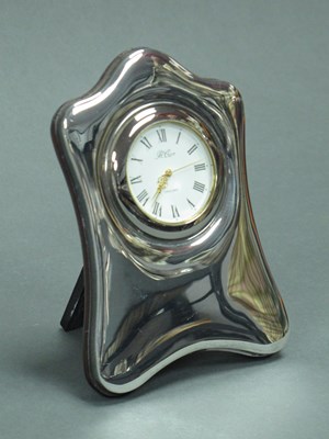 Lot 75 - A Modern Hallmarked Silver Mounted Clock, R...