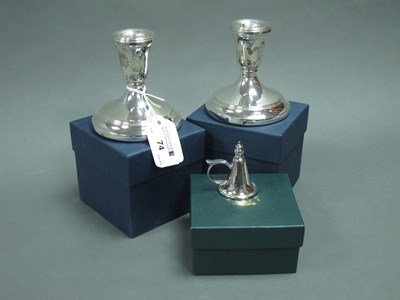 Lot 74 - A Pair of Hallmarked Silver Filled Dwarf...
