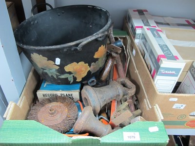 Lot 1079 - Record Planes, spanners, cast iron bell weights.