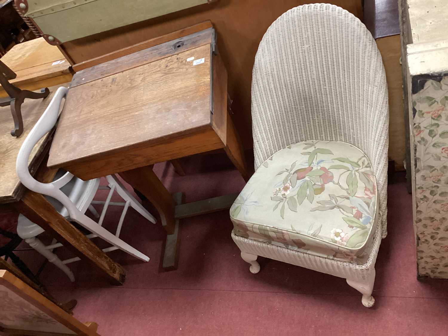 Lot 1527 - Child's School Desk, with sloping top,...