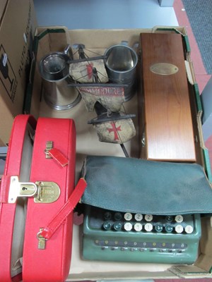 Lot 1071 - Bell Punch Company Adding Machine, red leather...