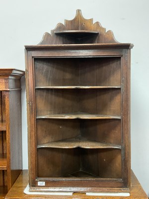 Lot 1577 - XIX Century Oak Corner Wall Cupboard with...