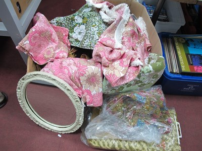Lot 1037 - Alhambra Bed Cover, 1970s linens, mirror, etc:-...