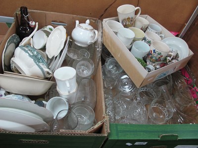 Lot 1064 - Glassware, pottery, costume jewellery,...
