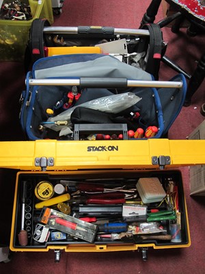 Lot 1038 - Three filled tool boxes/ bags containing...