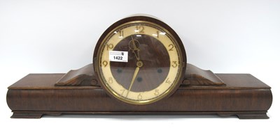 Lot 1422 - German Art Deco Mantle Clock, in elongated...