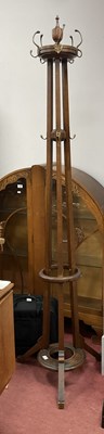 Lot 1582 - Early XX Century Oak Coat and Umbrella Stand,...