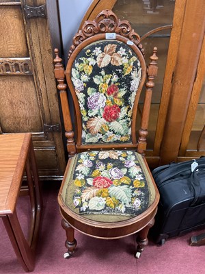 Lot 1581 - XIX Century Walnut Chair, top rail with carved...