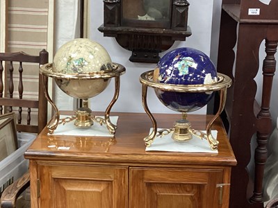 Lot 1511 - Mineral Terrestrial Globes, each in brass...
