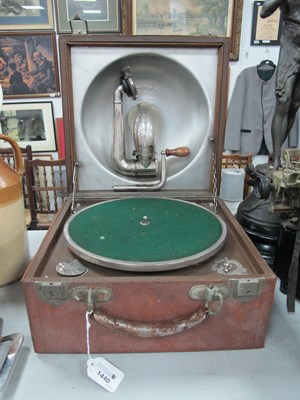 Lot 1440 - Decca Hand Crank Portable Gramophone in...